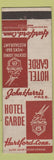 Matchbook Cover - Hotel Garde Harford CT WEAR
