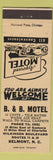 Matchbook Cover - B&B Motel Belmont NC