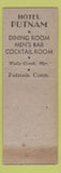 Matchbook Cover - The Crooks Hotel Putnam CT low phone #