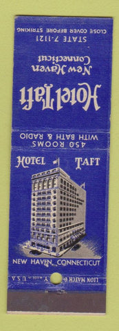 Matchbook Cover - Hotel Taft New Haven CT BLUE Lion