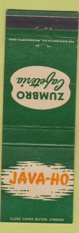 Matchbook Cover - Zumbro Cafeteria Java Ho Rochester MN