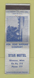 Matchbook Cover - Star Motel Glencoe MN low phone # WORN