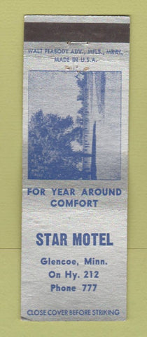 Matchbook Cover - Star Motel Glencoe MN low phone # WORN