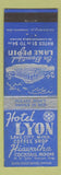 Matchbook Cover - Hotel Lyon Lake City MN WORN STAINED