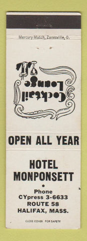 Matchbook Cover - Hotel Monponsett Halifax MA