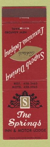 Matchbook Cover - The Springs Inn Motor Lodge New Ashford MA