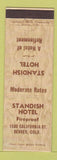 Matchbook Cover - Standish Hotel Denver Colorado