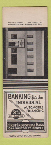 Matchbook Cover - First Industrial Bank Denver Colorado SAMPLE