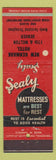 Matchbook Cover - Sealy Mattresses New Kenmark Hotel Denver Colorado