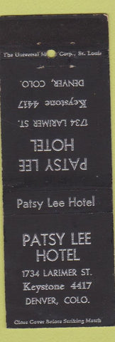 Matchbook Cover - Patsy Lee Hotel Denver Colorado