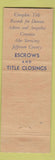 Matchbook Cover - Record Abstract and Title Insurance Denver Colorado WEAR