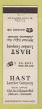 Matchbook Cover - Hast Lumber Lakewood Colorado Denver