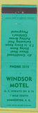 Matchbook Cover - Windsor Motel Summerton SC