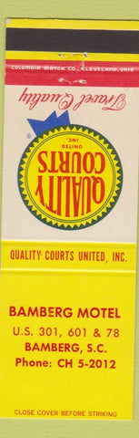 Matchbook Cover - Bamberg Motel SC