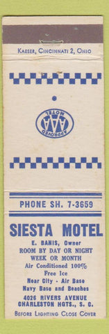 Matchbook Cover - Siesta Motel Charleston Heights SC