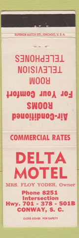 Matchbook Cover - Delta Motel Conway SC