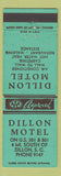 Matchbook Cover - Dillon Motel SC