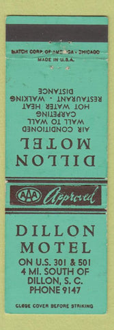 Matchbook Cover - Dillon Motel SC