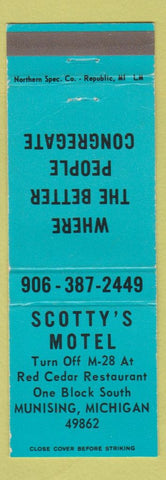 Matchbook Cover - Scotty's Motel Munising MI