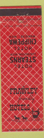 Matchbook Cover - Frawley Hotels Stearns Chippewa Manistee Ludington MI