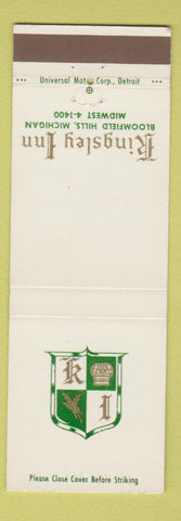 Matchbook Cover - Kingsley Inn Bloomfield Hills MI