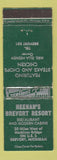Matchbook Cover - Heenan's Brevort Resort MI WEAR