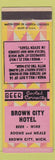 Matchbook Cover - Brown City Hotel MI