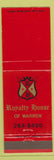 Matchbook Cover - Royalty House Warren MI