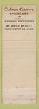 Matchbook Cover - Codman Catering Dorchester MA WEAR