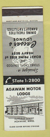 Matchbook Cover - Agawam Motor Lodge Agawam MA Caesar's Lounge