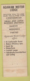 Matchbook Cover - Agawam Motor Lodge Agawam MA Caesar's Lounge