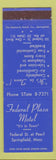 Matchbook Cover - Federal Plaza Motel Springfield MA