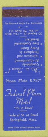 Matchbook Cover - Federal Plaza Motel Springfield MA