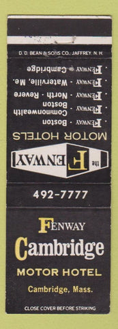 Matchbook Cover - Fenway Cambridge Motor Hotel Cambridge MA
