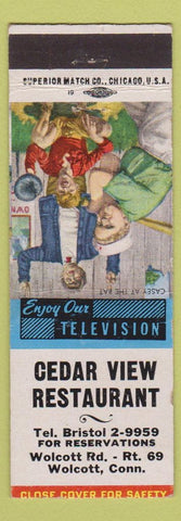 Matchbook Cover - Cedar View Restaurant Wolcott CT