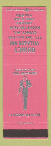 Matchbook Cover - Quincy Villager Inn WA