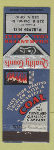 Matchbook Cover - Corlew Coal McNamee Fuel Xenia OH low phone #