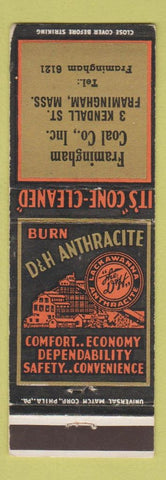Matchbook Cover - Famingham Coal D&H Anthracite Framingham MA