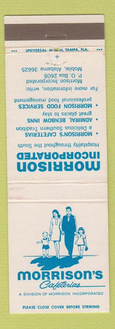 Matchbook Cover - Morrison's Cafeterias CHAIN Mobile AL