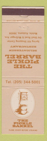 Matchbook Cover - The Pickle Barrel Mobile AL