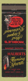 Matchbook Cover - Halberts Flaming Hearth Mobile AL