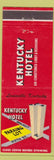 Matchbook Cover - Kentucky Hotel Louisville KY