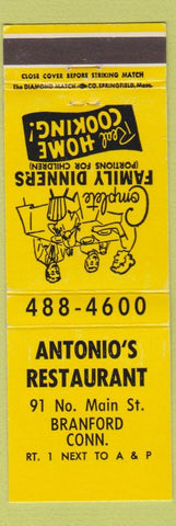 Matchbook Cover - Antonio's Restaurant Branford CT