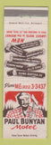 Matchbook Cover - Paul Bunyan Motel St Paul MN WORN STAINED