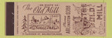 Matchbook Cover - The Old Mill Arlington MA low phone #