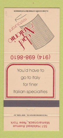 Matchbook Cover - Chef Antonio Restaurant Mamaroneck NY 30 Strike