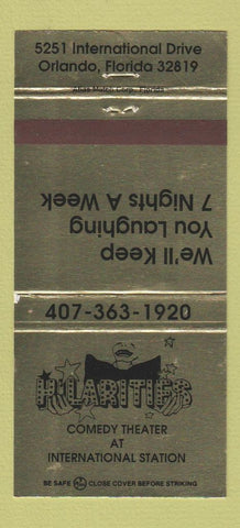 Matchbook Cover - Hilarities Comedy Theater Orlando FL 30 Strike