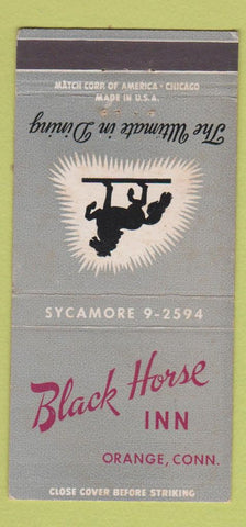 Matchbook Cover - Black Horse Inn Orange CT 30 Strike