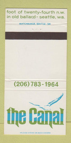 Matchbook Cover - The Canal Seattle WA 30 Strike