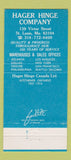 Matchbook Cover - Hager Electronic Controls 1974 St Louis MO 30 Strike